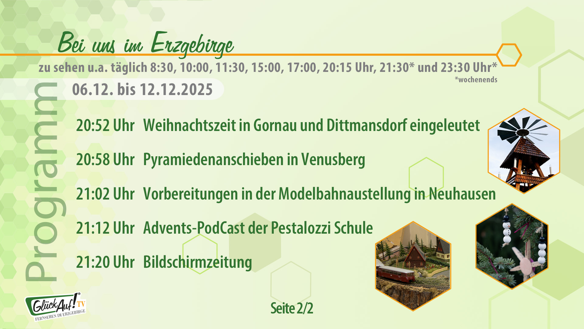Bei uns im Erzgebirge für die 50. Kalenderwoche vom 06. Dezember bis 12. Dezember 2025 Bei uns im Erzgebirge für die 50. Kalenderwoche vom 06. Dezember bis 12. Dezember 2025